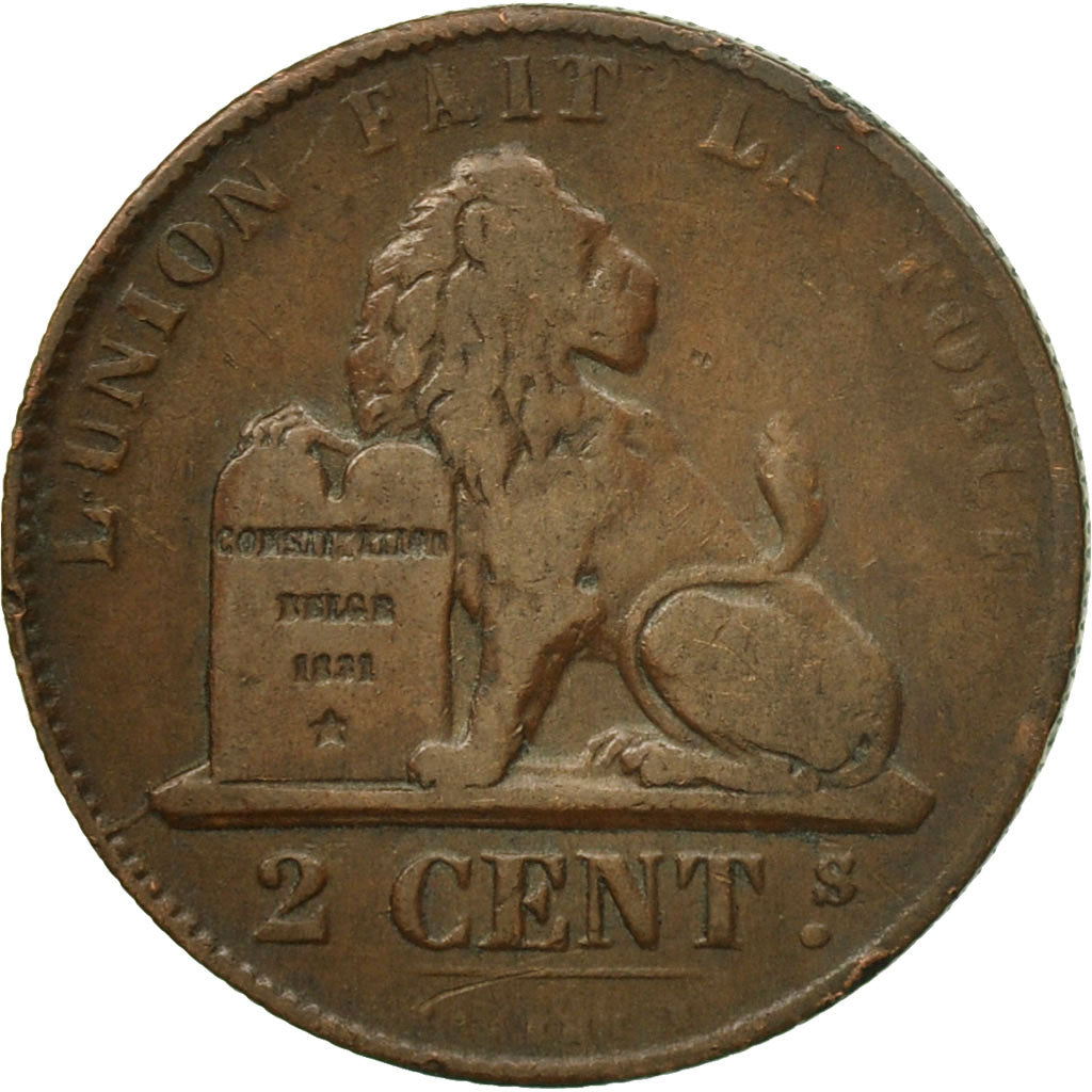 Moneta, Belgio, Leopold I, 2 Centimes, 1864, BB, Rame, KM:4.2