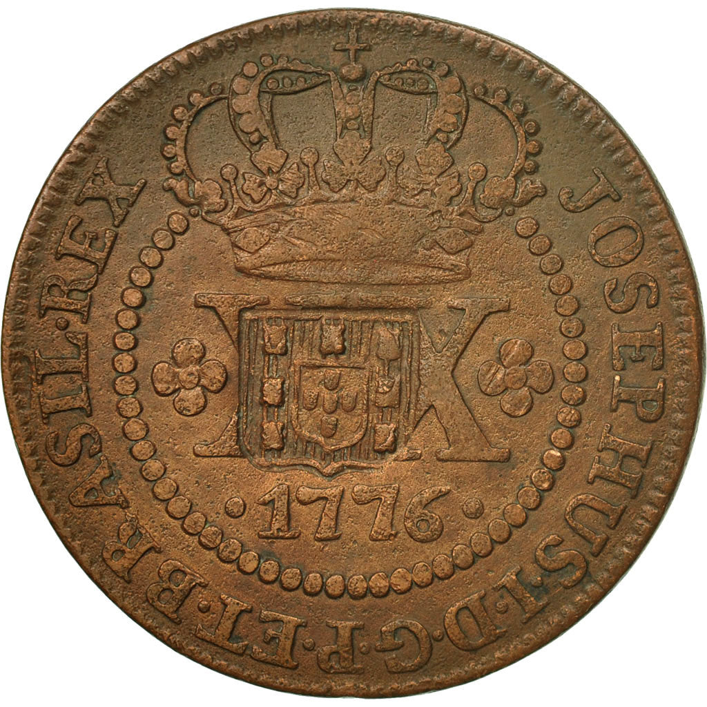 Coin, Brazil, 40 Reis, 1776, EF(40-45), Copper, KM:280.2