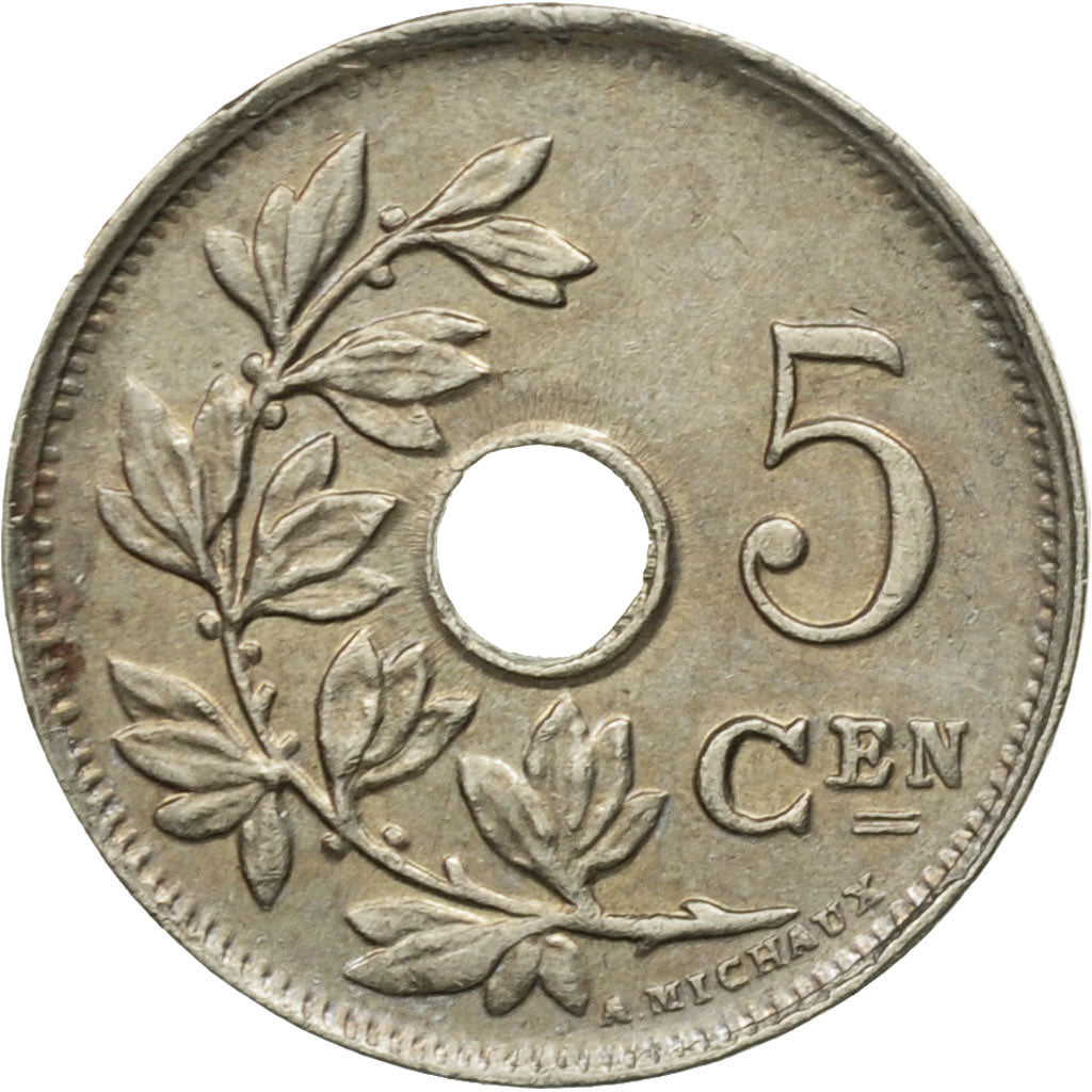 Coin, Belgium, 5 Centimes, 1922, AU(55-58), Copper-nickel, KM:67