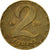 Moneda, Hungría, 2 Forint, 1989, Budapest, MBC, Latón, KM:591