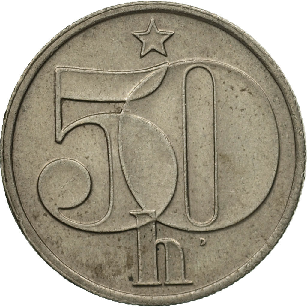 Coin, Czechoslovakia, 50 Haleru, 1986, Budapest, EF(40-45), Copper-nickel, KM:89