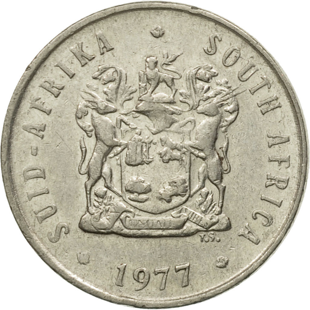 Coin, South Africa, 5 Cents, 1977, AU(50-53), Nickel, KM:84