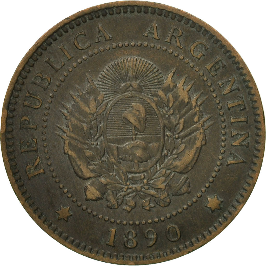 Coin, Argentina, Centavo, 1890, EF(40-45), Bronze, KM:32