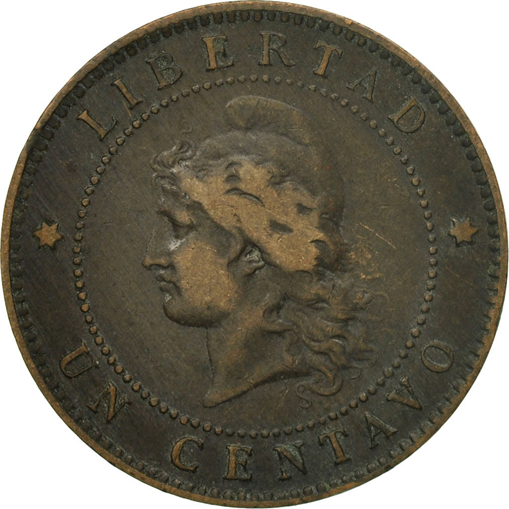 Coin, Argentina, Centavo, 1890, EF(40-45), Bronze, KM:32