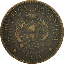 Moneta, Argentina, Centavo, 1884, BB, Bronzo, KM:32