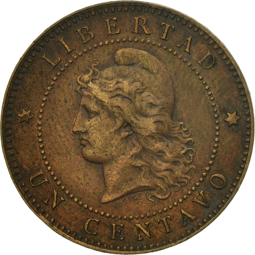 Coin, Argentina, Centavo, 1892, EF(40-45), Bronze, KM:32