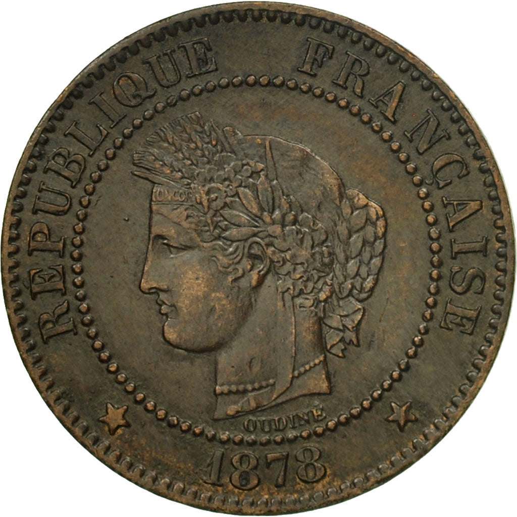 Moneda, Francia, Cérès, 2 Centimes, 1878, Paris, EBC, Bronce, KM:827.1, Le