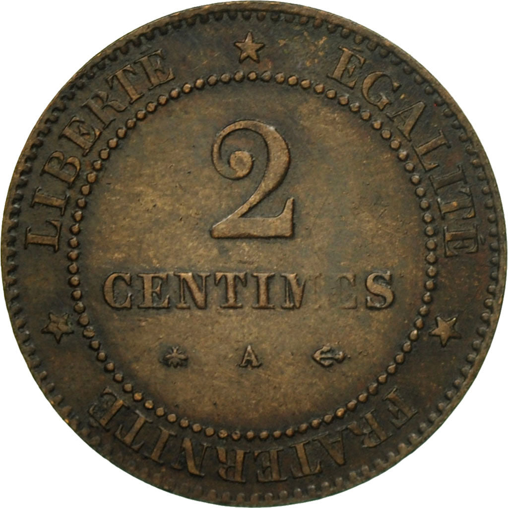Moneda, Francia, Cérès, 2 Centimes, 1878, Paris, EBC, Bronce, KM:827.1, Le