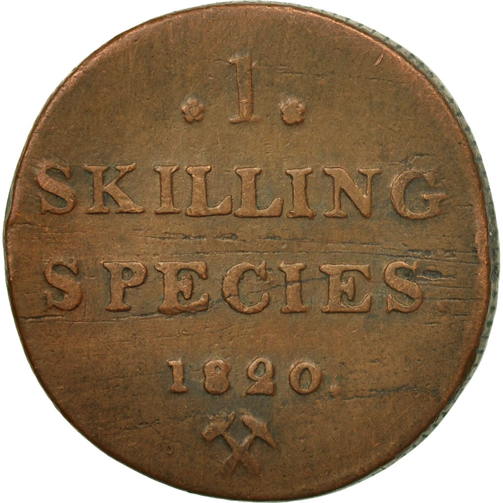 Coin, Norway, Carl XIV, Skilling, 1820, EF(40-45), Copper, KM:286