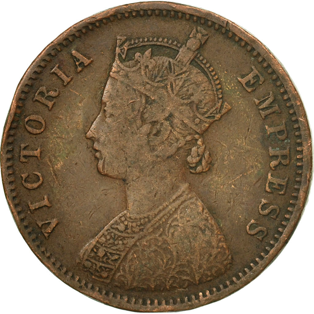Moneta, INDIA - BRITANNICA, Victoria, 1/4 Anna, 1883, BB, Rame, KM:486