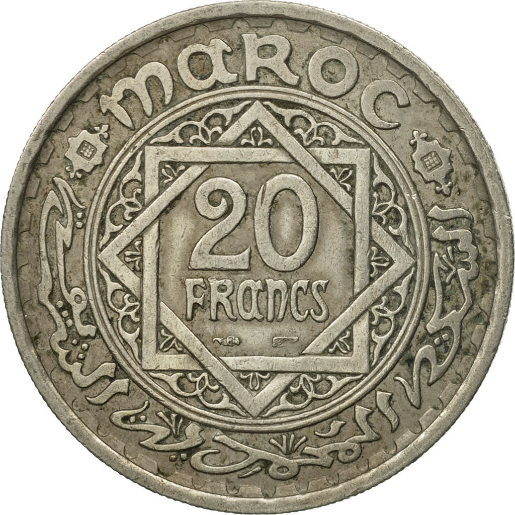 Coin, Morocco, Mohammed V, 20 Francs, 1366, Paris, EF(40-45), Copper-nickel