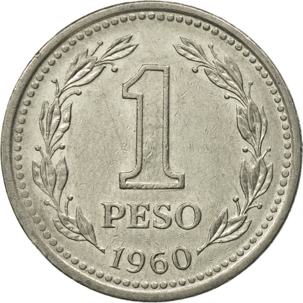 Coin, Argentina, Peso, 1960, AU(50-53), Nickel Clad Steel, KM:57