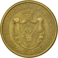 Coin, Serbia, 2 Dinara, 2011, EF(40-45), Copper Plated Steel, KM:49