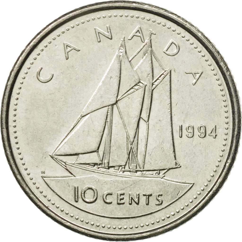 Coin, Canada, Elizabeth II, 10 Cents, 1994, Royal Canadian Mint, Ottawa