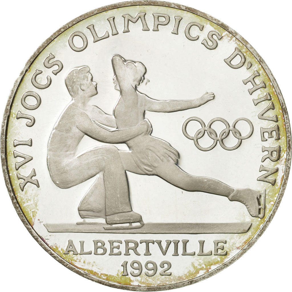 Coin, Andorra, 20 Diners, 1988, MS(60-62), Silver, KM:47