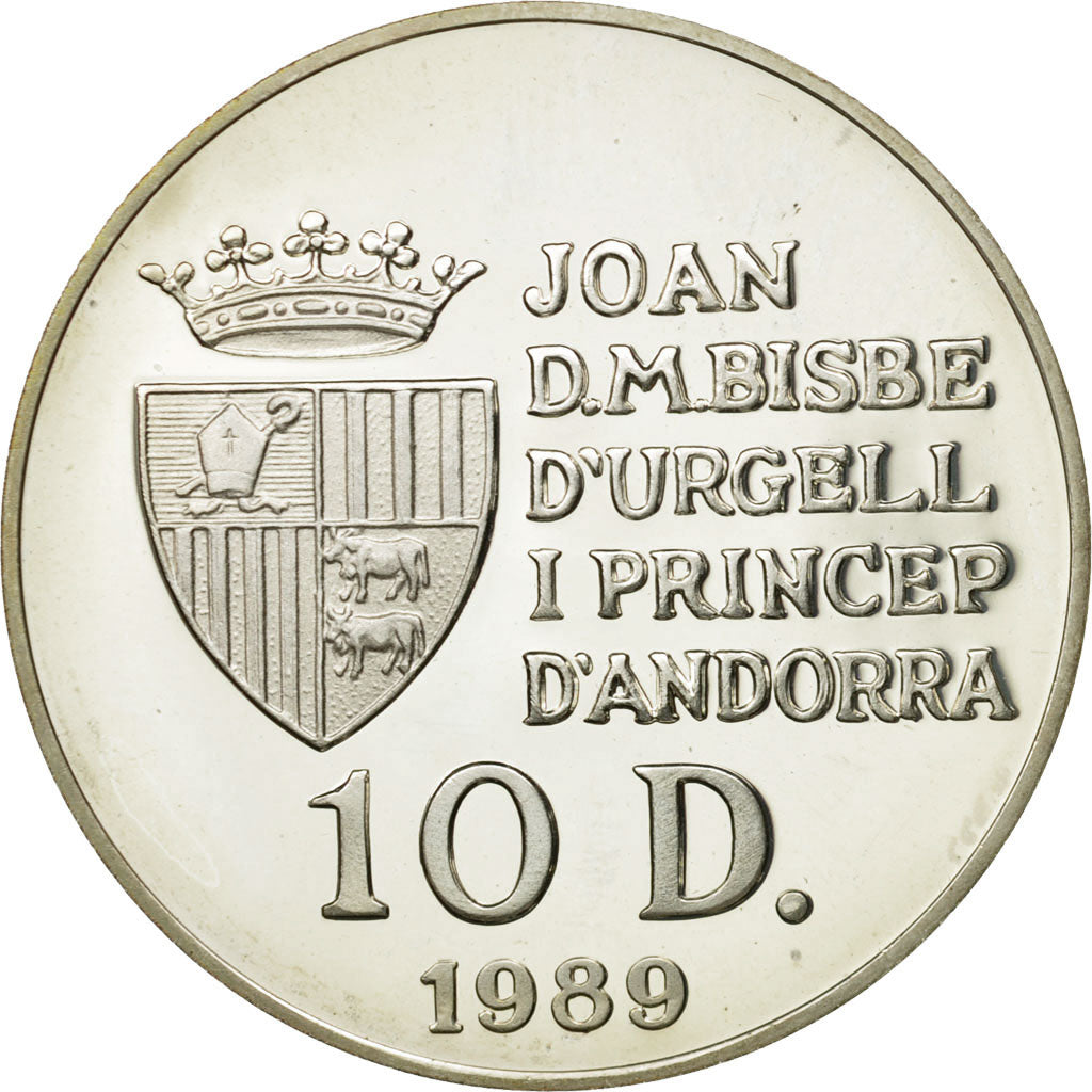 Moneta, Andorra, 10 Diners, 1989, SPL, Argento, KM:56