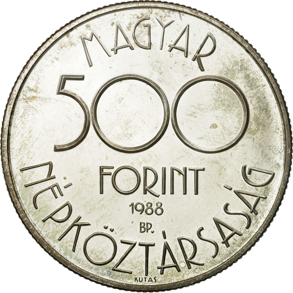 Moneda, Hungría, 500 Forint, Otszaz, 1988, Budapest, SC, Plata, KM:667