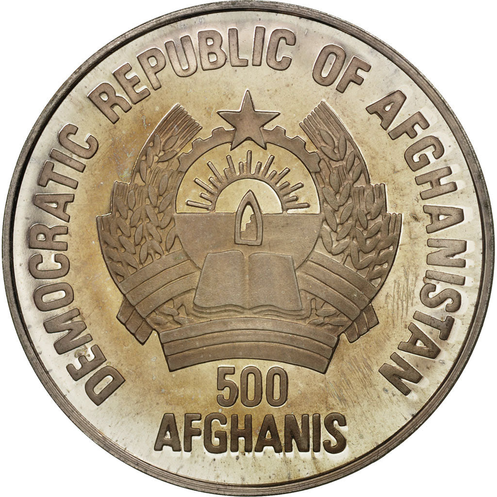 Coin, Afghanistan, 500 Afghanis, 1989, Afghanistan, MS(63), Silver, KM:1008.2