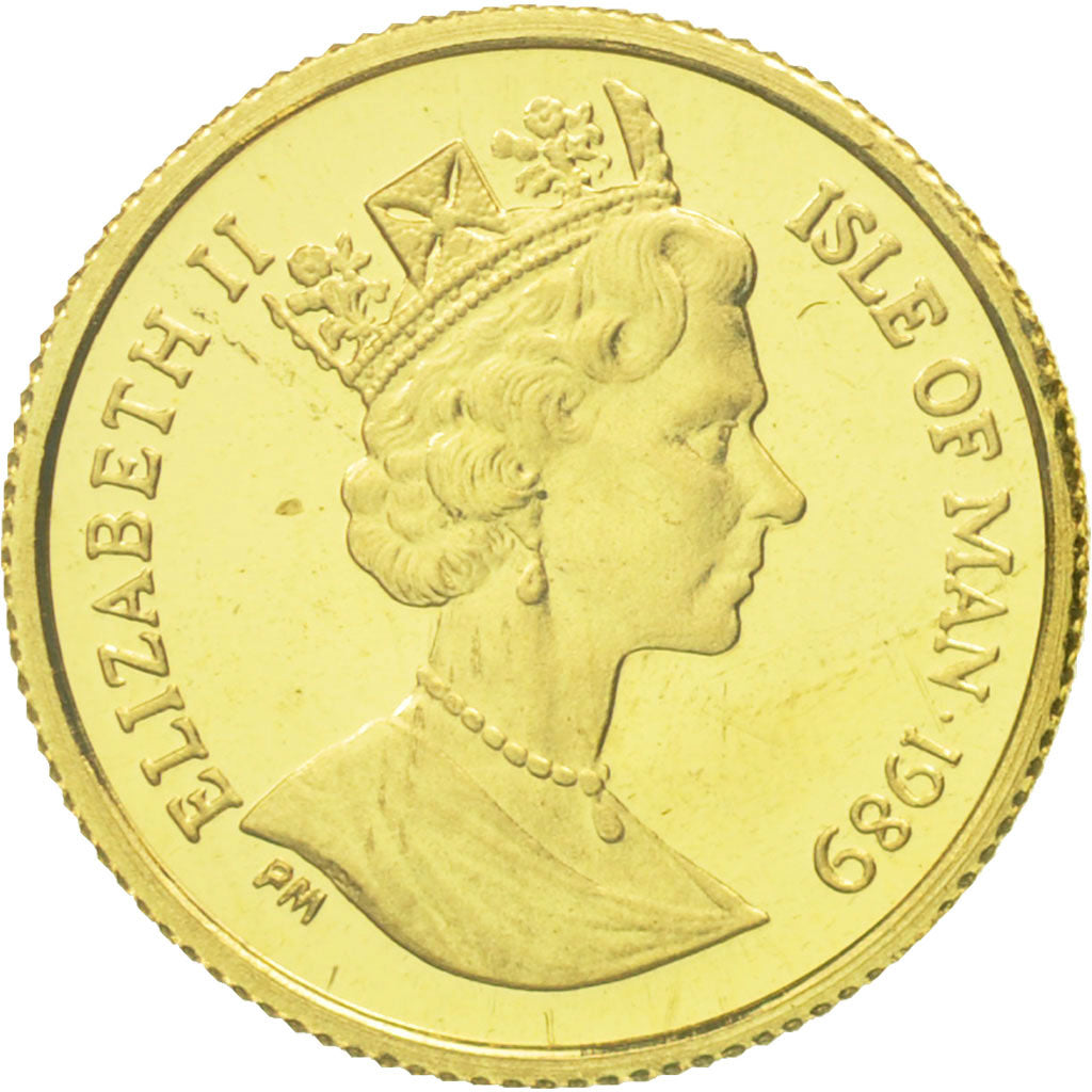 Monnaie, Isle of Man, Elizabeth II, 1/25 Crown, 1989, Pobjoy Mint, SPL, Or