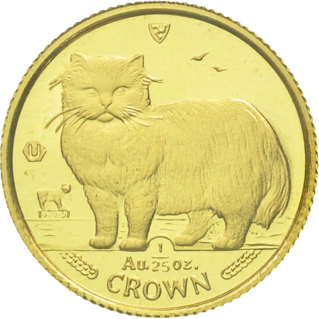 Coin, Isle of Man, Elizabeth II, 1/25 Crown, 1989, Pobjoy Mint, MS(63), Gold