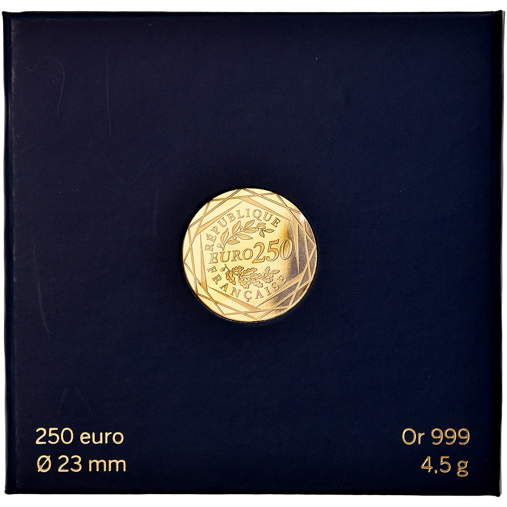 France, 250 Euro, 2014, MS(65-70), Gold