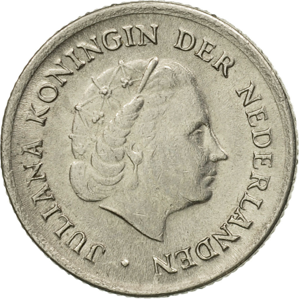 Münze, Niederlande, Juliana, 10 Cents, 1958, SS+, Nickel, KM:182