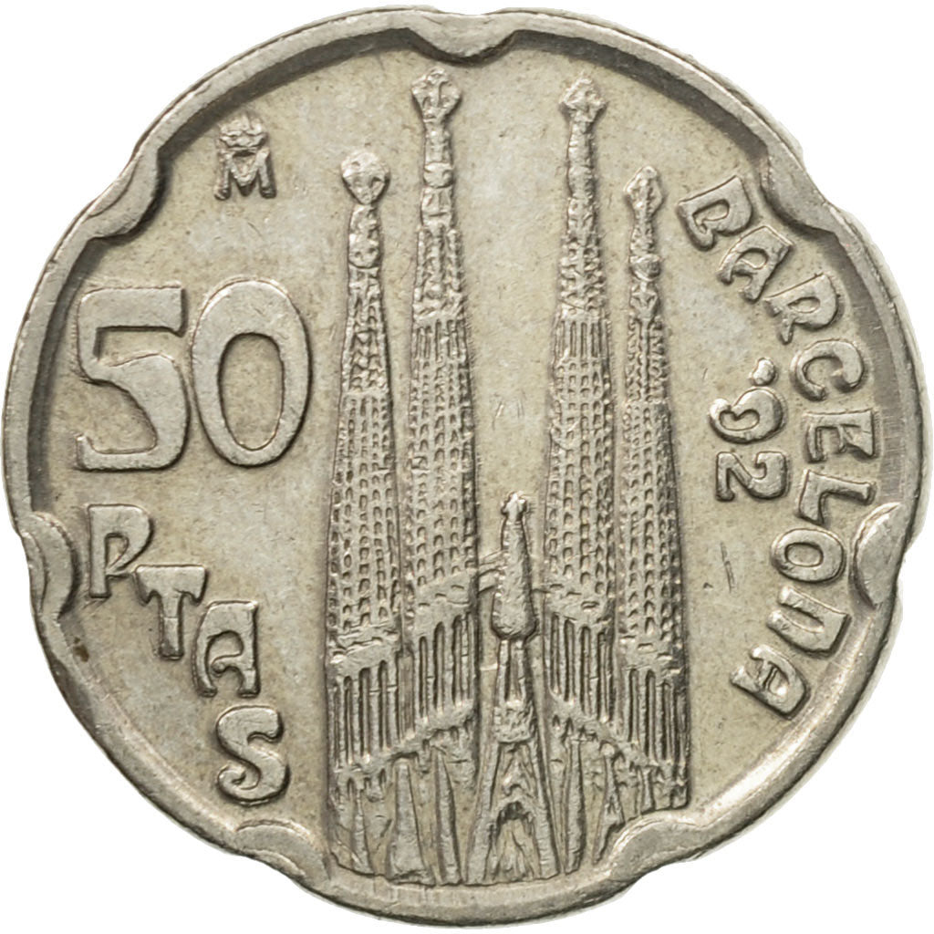 Moneda, España, Juan Carlos I, 50 Pesetas, 1992, Madrid, MBC, Cobre - níquel