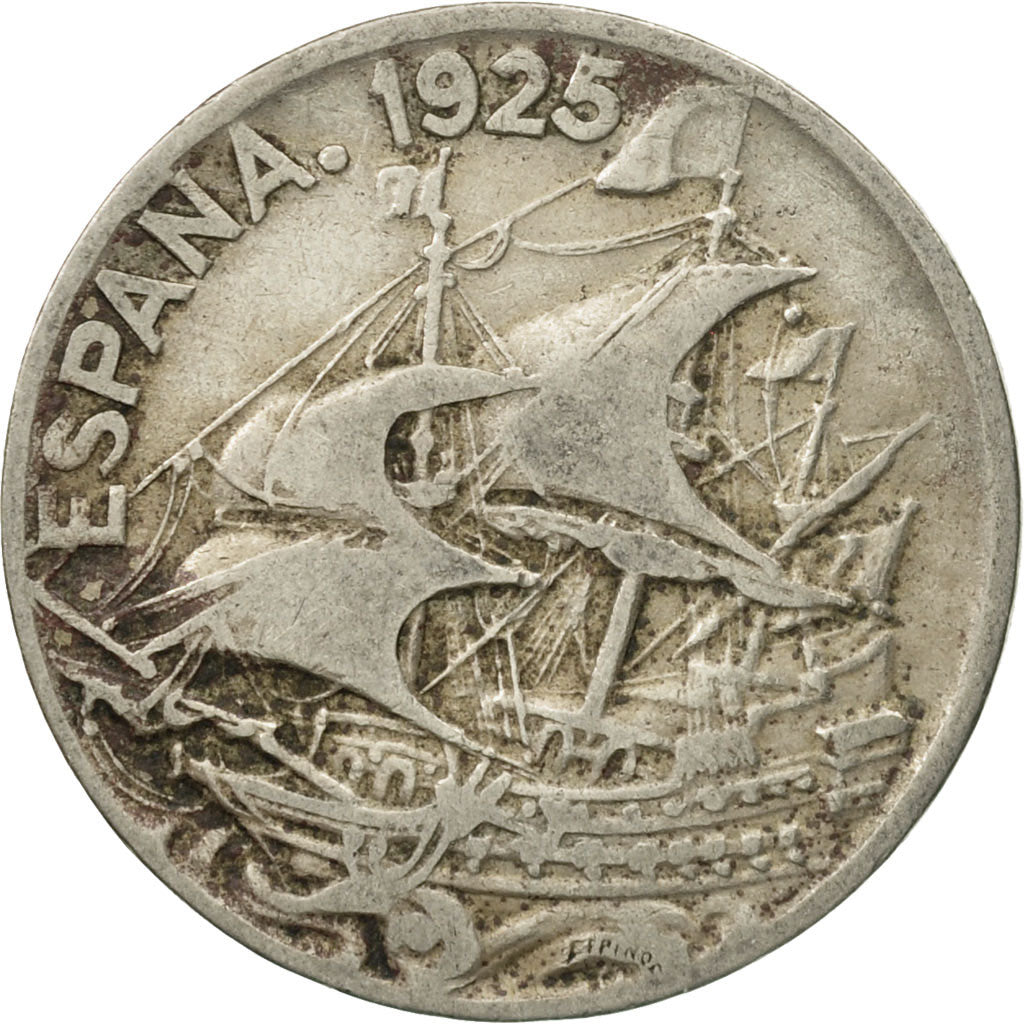 Coin, Spain, Alfonso XIII, 25 Centimos, 1925, Madrid, VF(30-35), Copper-nickel