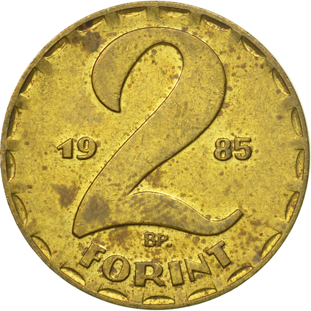 Moneda, Hungría, 2 Forint, 1985, Budapest, BC+, Latón, KM:591