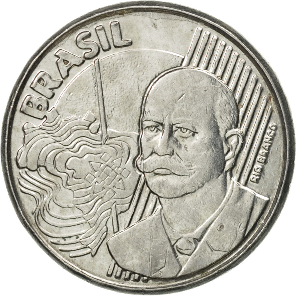 Coin, Brazil, 50 Centavos, 2002, AU(50-53), Stainless Steel, KM:651a