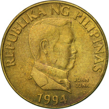 Coin, Philippines, 25 Sentimos, 1994, EF(40-45), Brass, KM:241.2