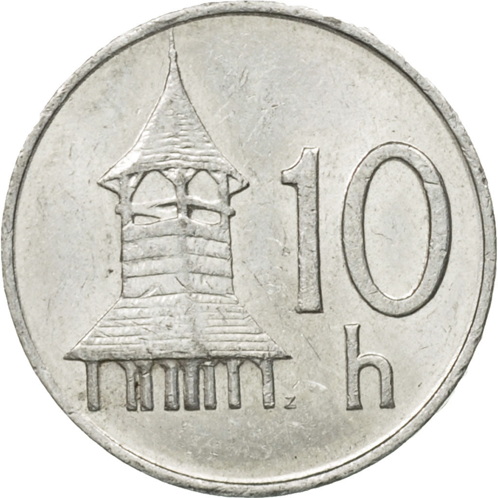 Munten, Slowakije, 10 Halierov, 1993, ZF+, Aluminium, KM:17