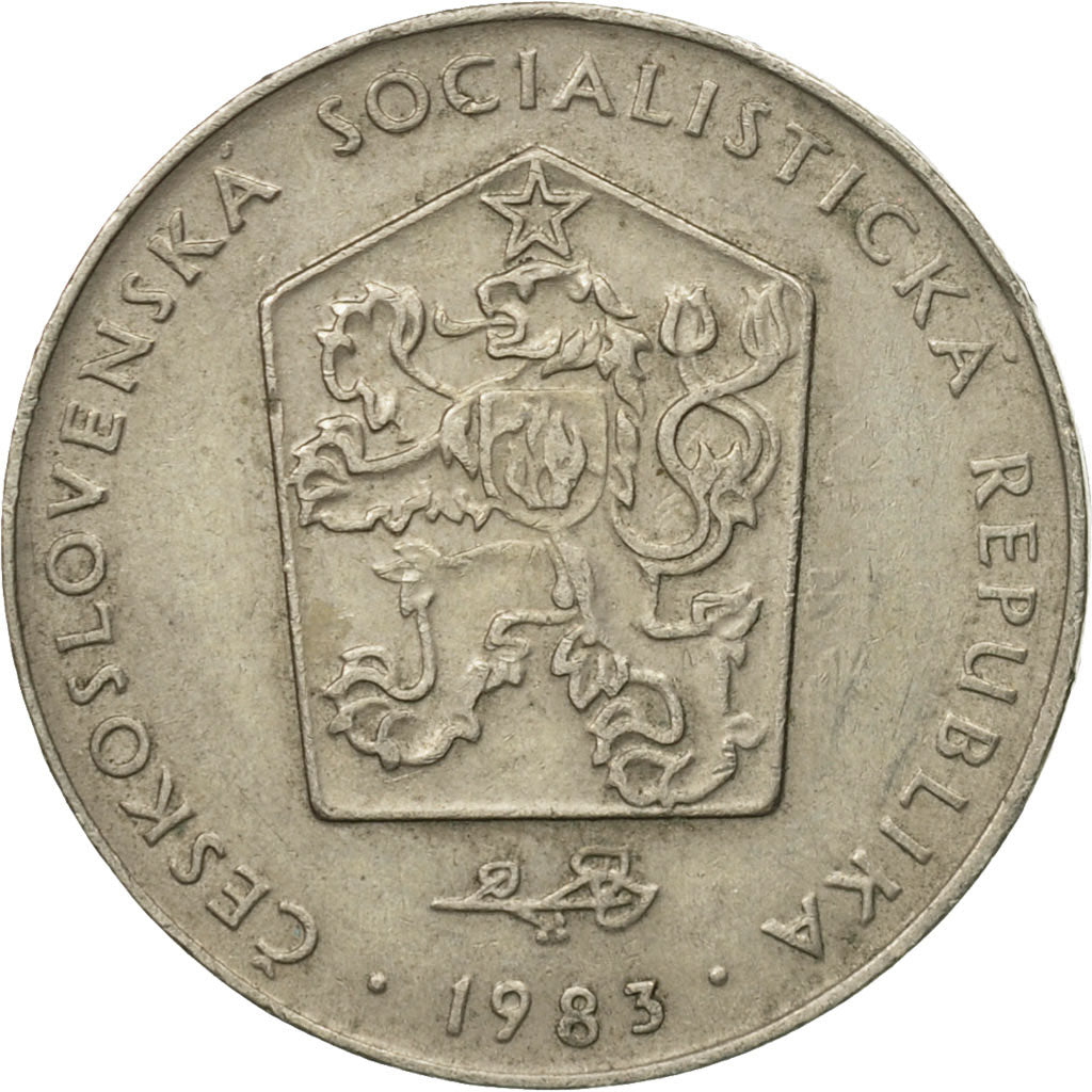 Munten, Tsjecho-Slowakije, 2 Koruny, 1983, ZF, Copper-nickel, KM:75