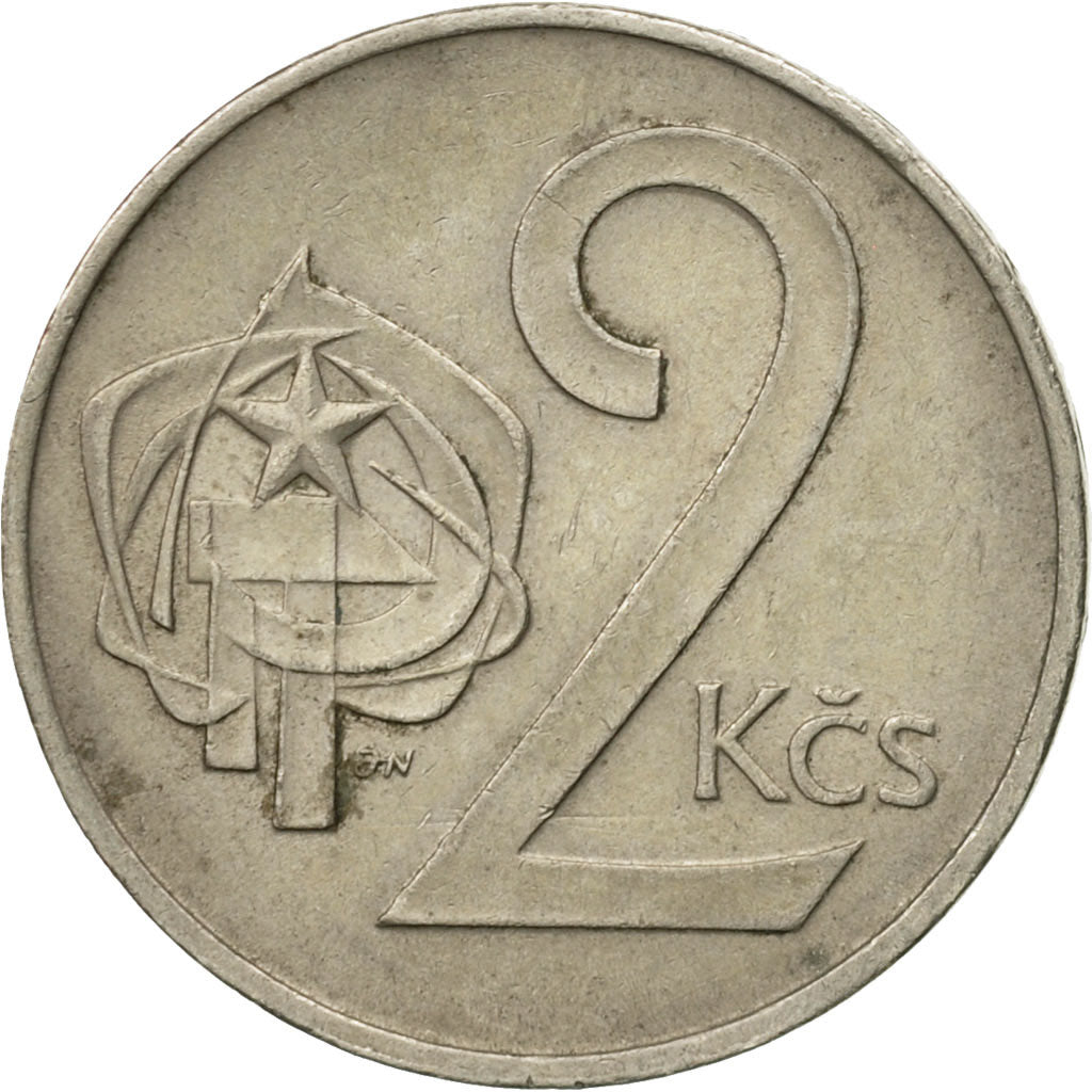 Munten, Tsjecho-Slowakije, 2 Koruny, 1983, ZF, Copper-nickel, KM:75