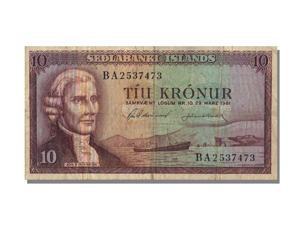 Banknote, Iceland, 10 Kronur, 1961, 1961-03-29, KM:42, VF(30-35)
