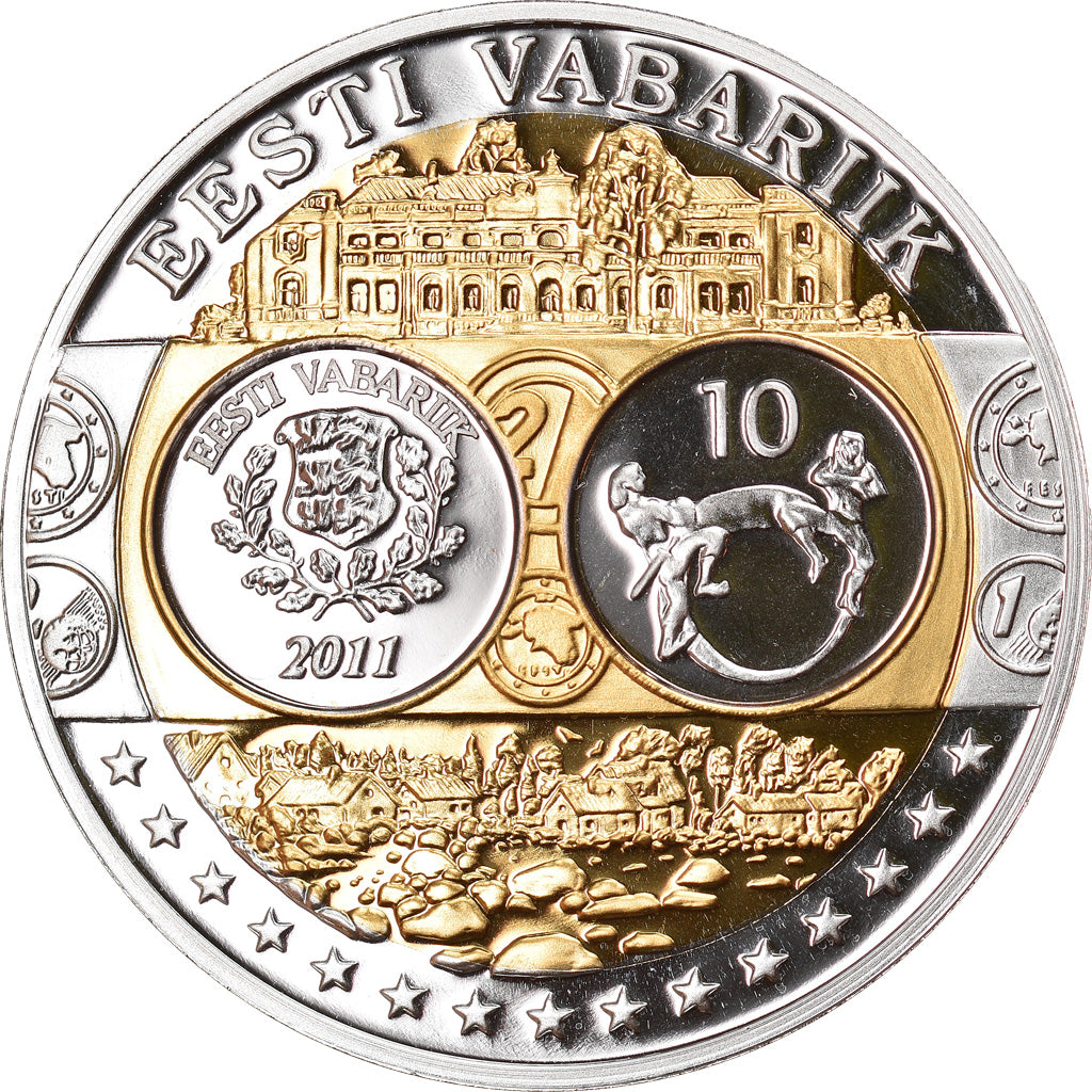 Estonia, Medal, Euro, Europa, MS(65-70), Silver