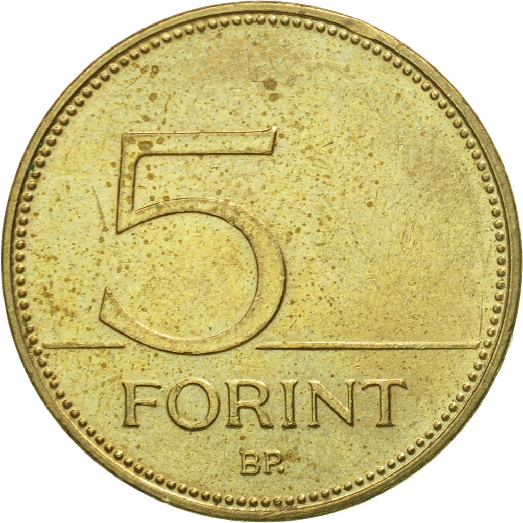 Moneda, Hungría, 5 Forint, 2003, Budapest, MBC+, Níquel - latón, KM:694