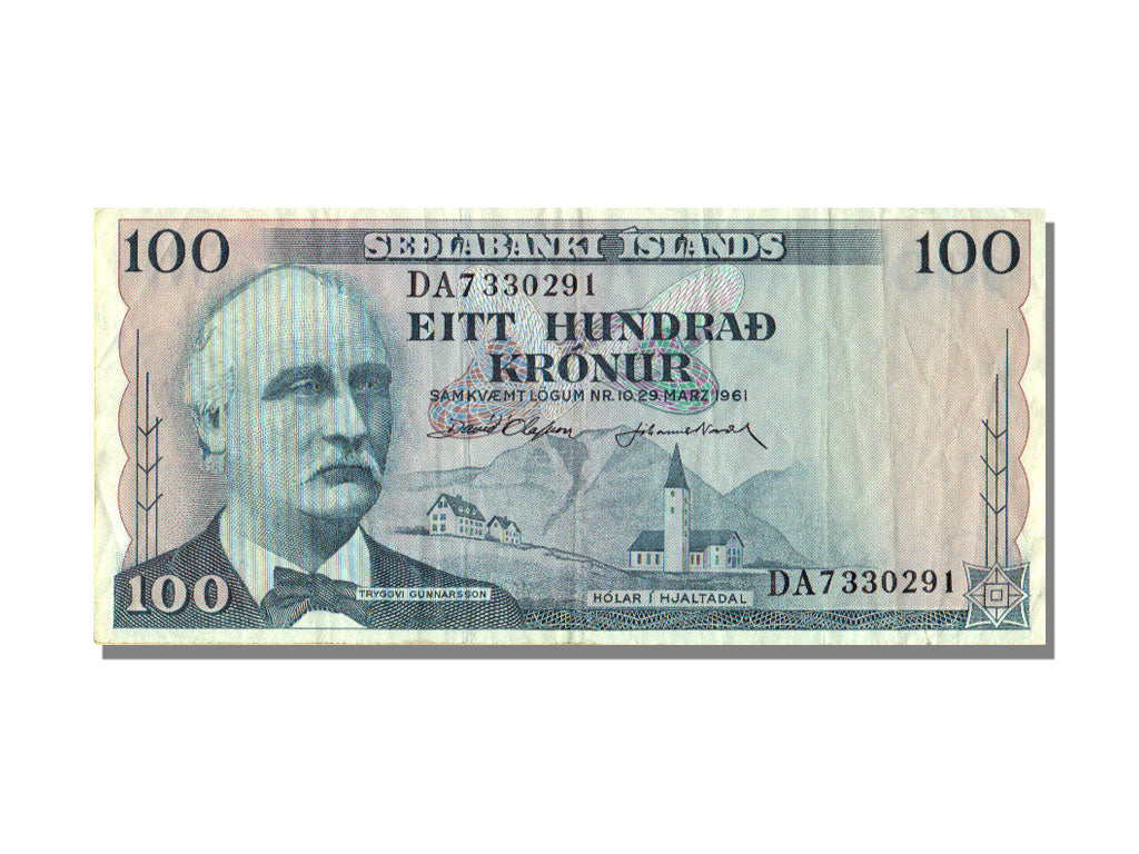 Iceland, 100 Krónur, 1961, KM #44a, 1961-03-29, AU(55-58), DA
