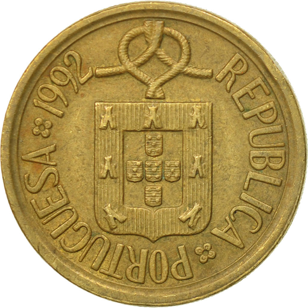 Coin, Portugal, 10 Escudos, 1992, EF(40-45), Nickel-brass, KM:633