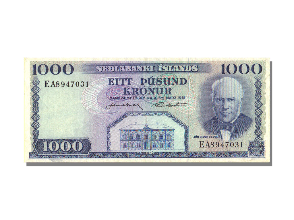 Iceland, 1000 Krónur, 1961, KM #46a, 1961-03-29, UNC(60-62), EA