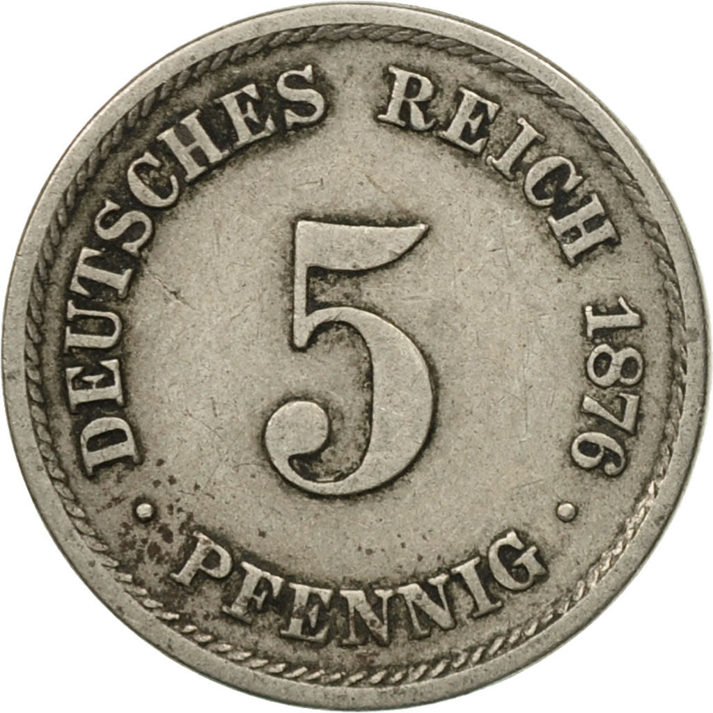Coin, GERMANY - EMPIRE, Wilhelm I, 5 Pfennig, 1876, Vienne, EF(40-45)