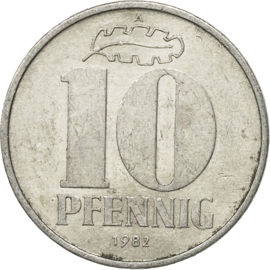 Moneta, REPUBBLICA DEMOCRATICA TEDESCA, 10 Pfennig, 1982, Berlin, BB, Alluminio