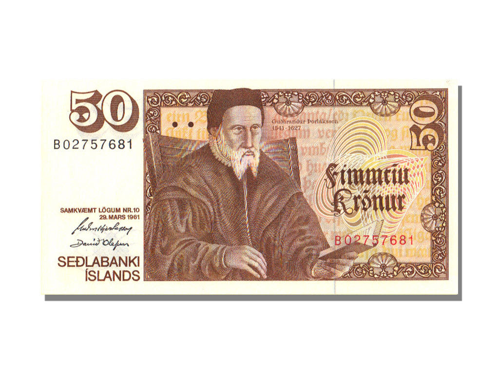 Iceland, 50 Krónur, 1961, KM #49a, 1961-03-29, UNC(65-70), B