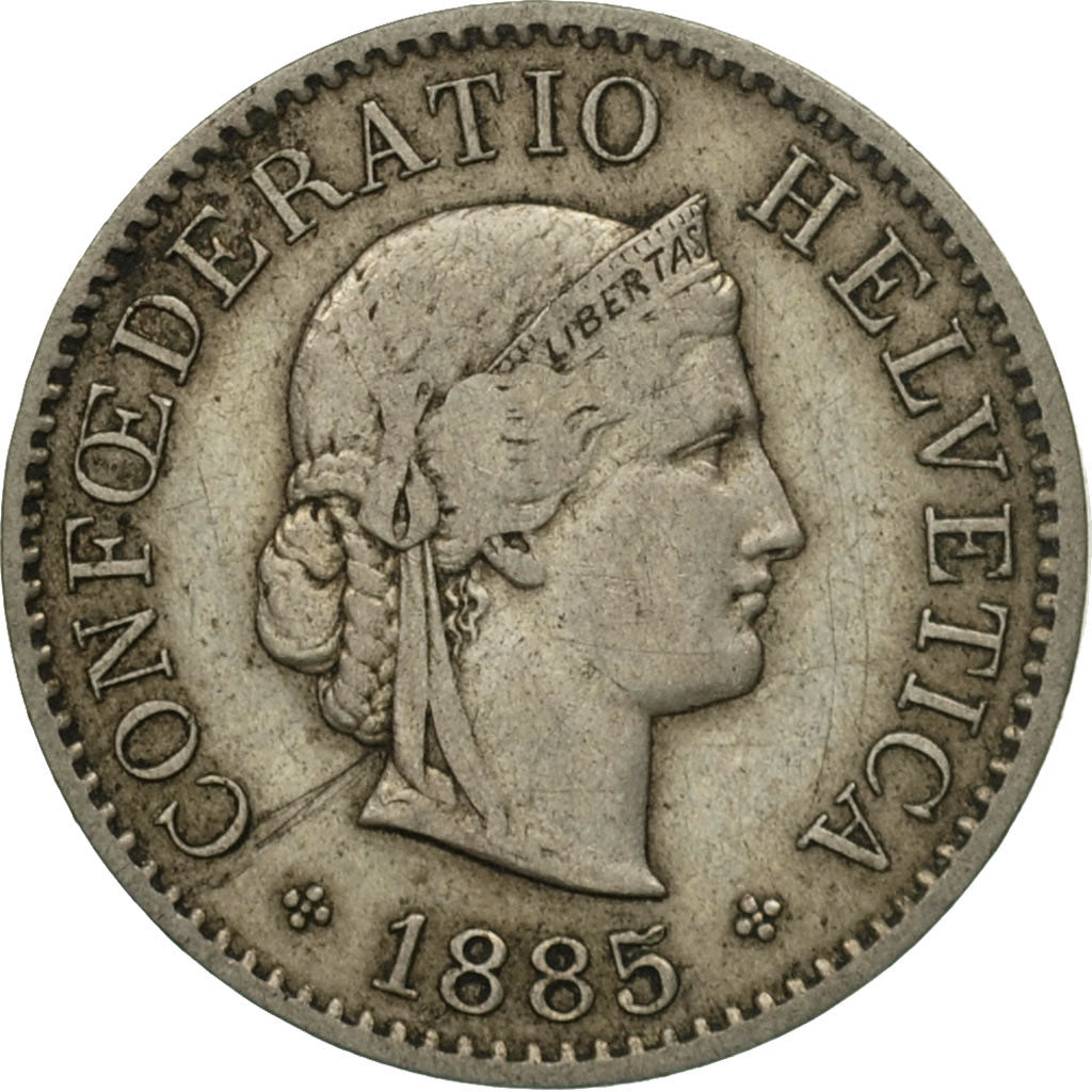 Coin, Switzerland, 5 Rappen, 1885, Bern, EF(40-45), Copper-nickel, KM:26