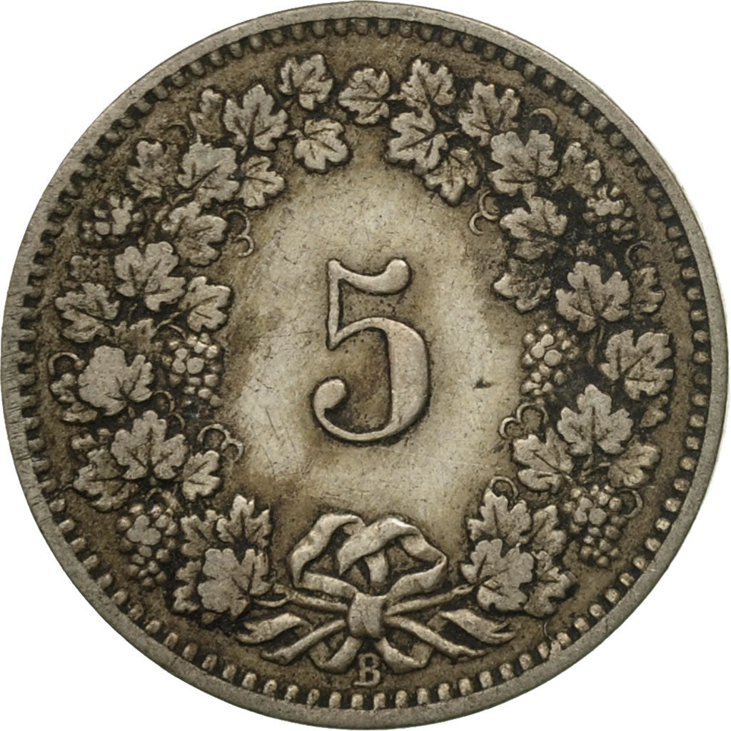 Coin, Switzerland, 5 Rappen, 1885, Bern, EF(40-45), Copper-nickel, KM:26