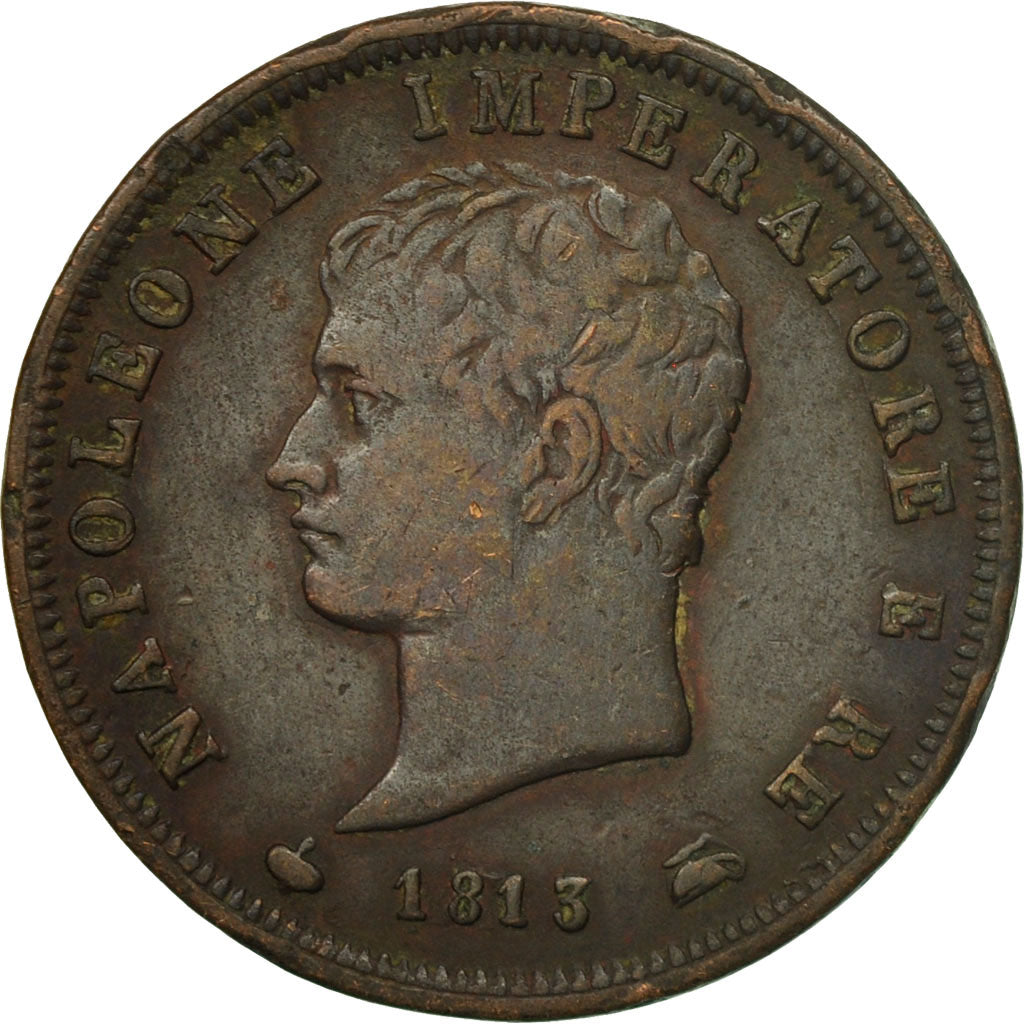 Monnaie, États italiens, KINGDOM OF NAPOLEON, Napoleon I, Soldo, 1813, Milan