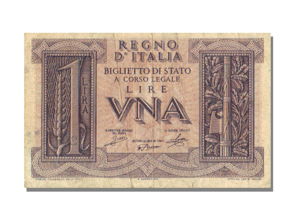 Italie, 1 Lira Type 1939-40
