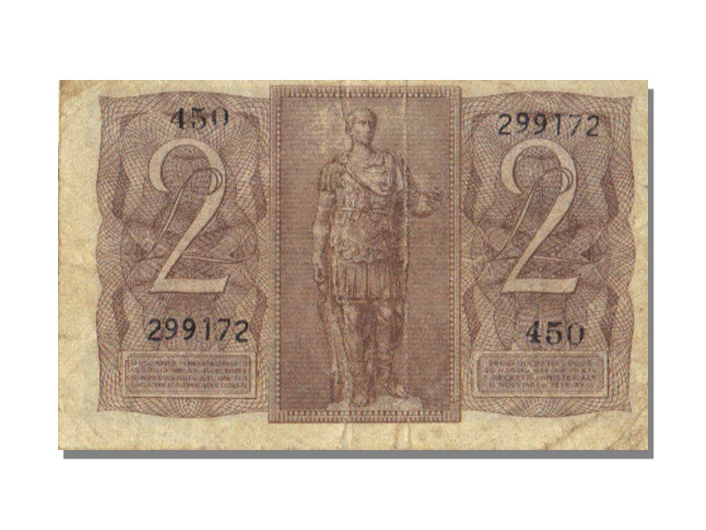 Italy, 2 Lire, 1939, KM #27, 1939-11-14, VF(30-35), 450