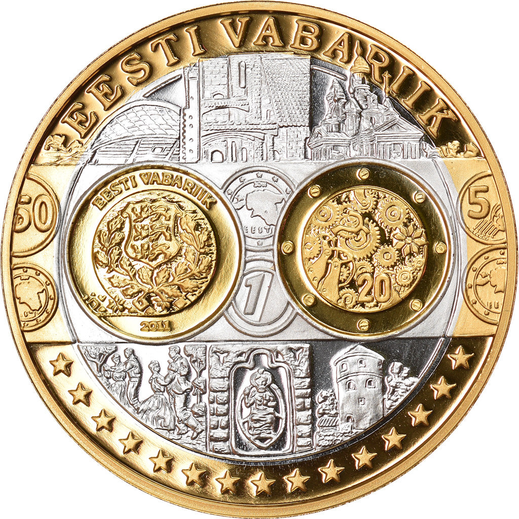 Estonia, Medaille, Euro, Europa, STGL, Silber