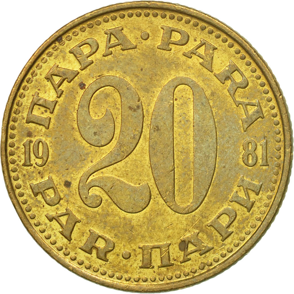 Moneta, Iugoslavia, 20 Para, 1981, BB, Ottone, KM:45